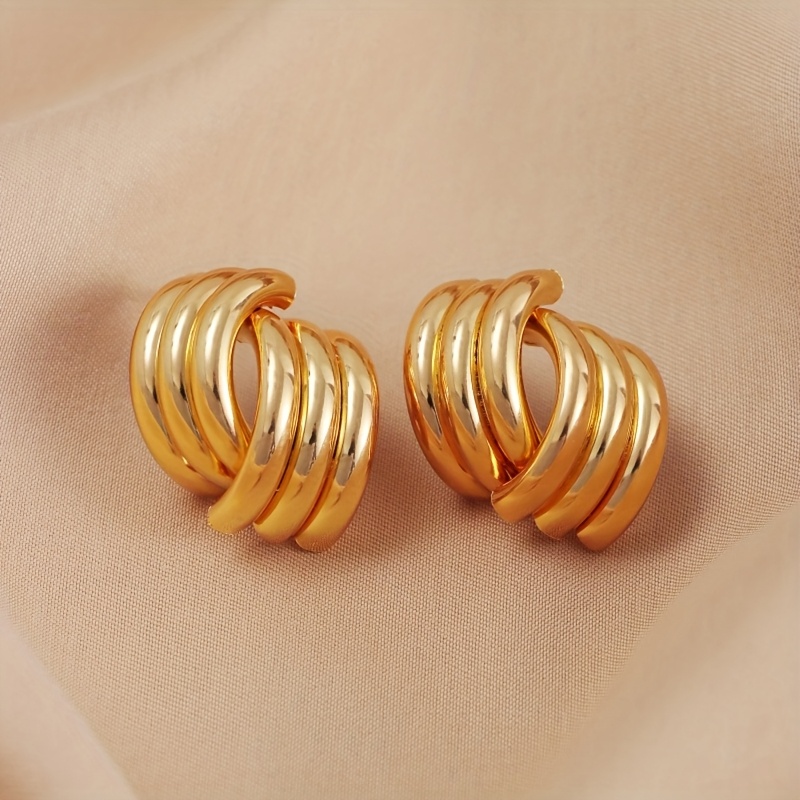 Geometric Cross Hoop Earrings - Stylish Light Earring
